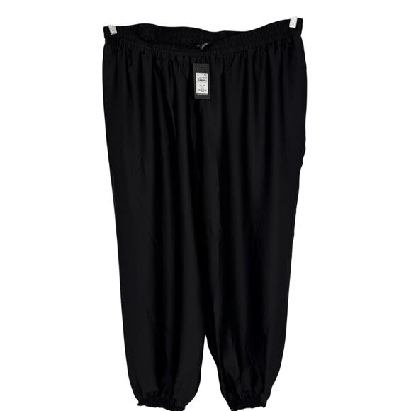 City Chic NEW Silky Pull on Jogger Pants Plus size 24 XXL Black elastic Waist - Picture 2 of 12